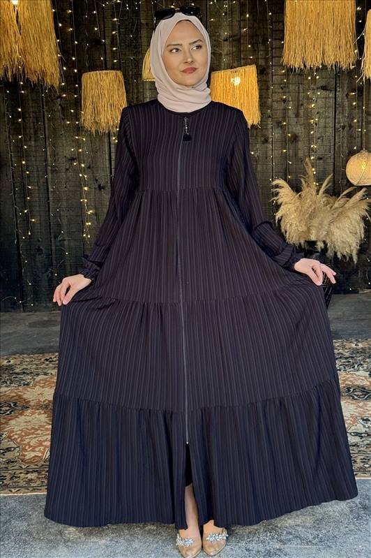 Pamuklu Siyah Ferace